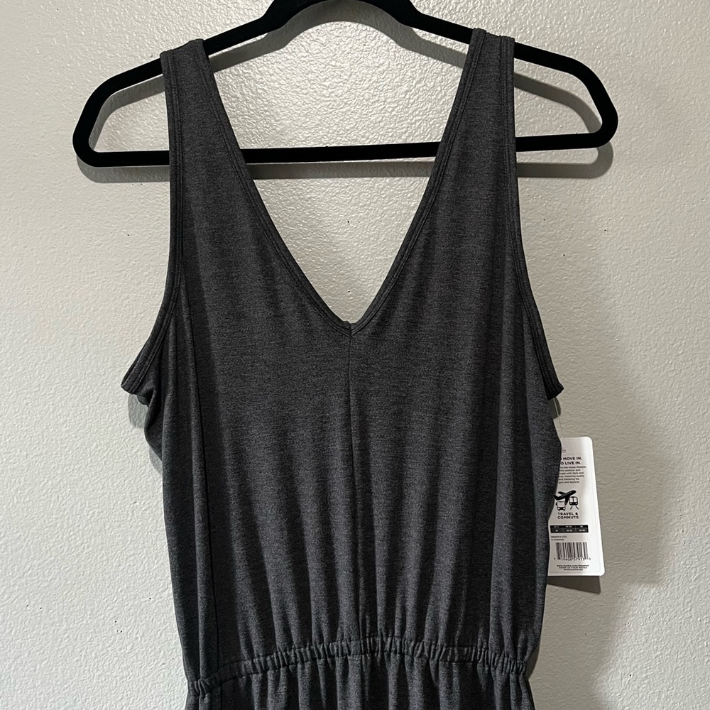 MARIKA-NWT Dark Grey Charcoal Sleeveless Stretchy Soft Jumpsuit Size M - Picture 3 of 8